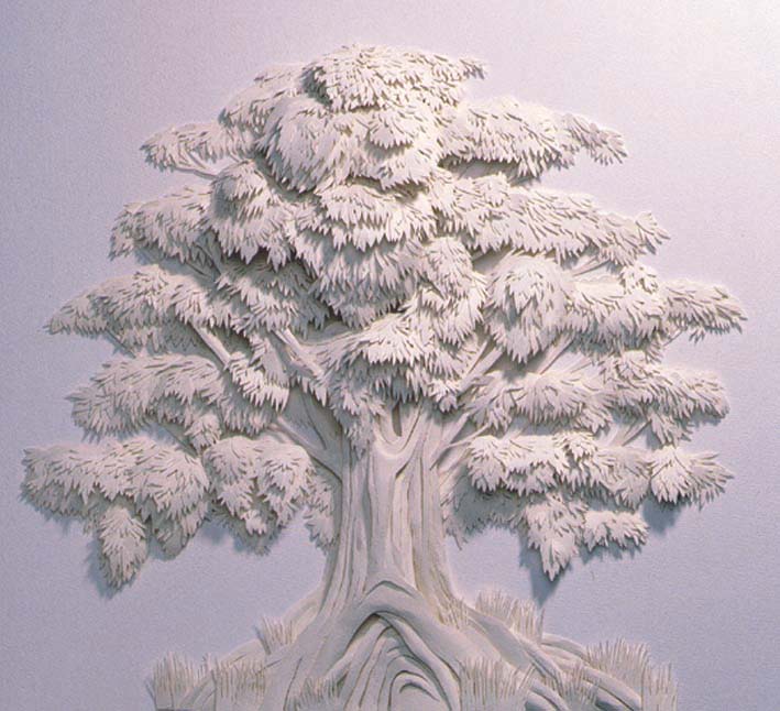 Paper-sculpture- Old oak tree